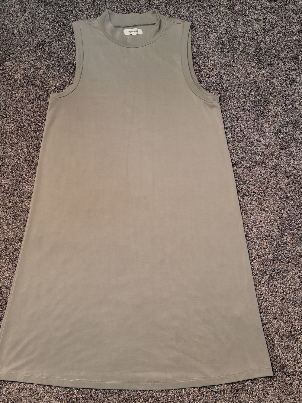 Madewell Mockneck Tank Dress Olive Green XXS